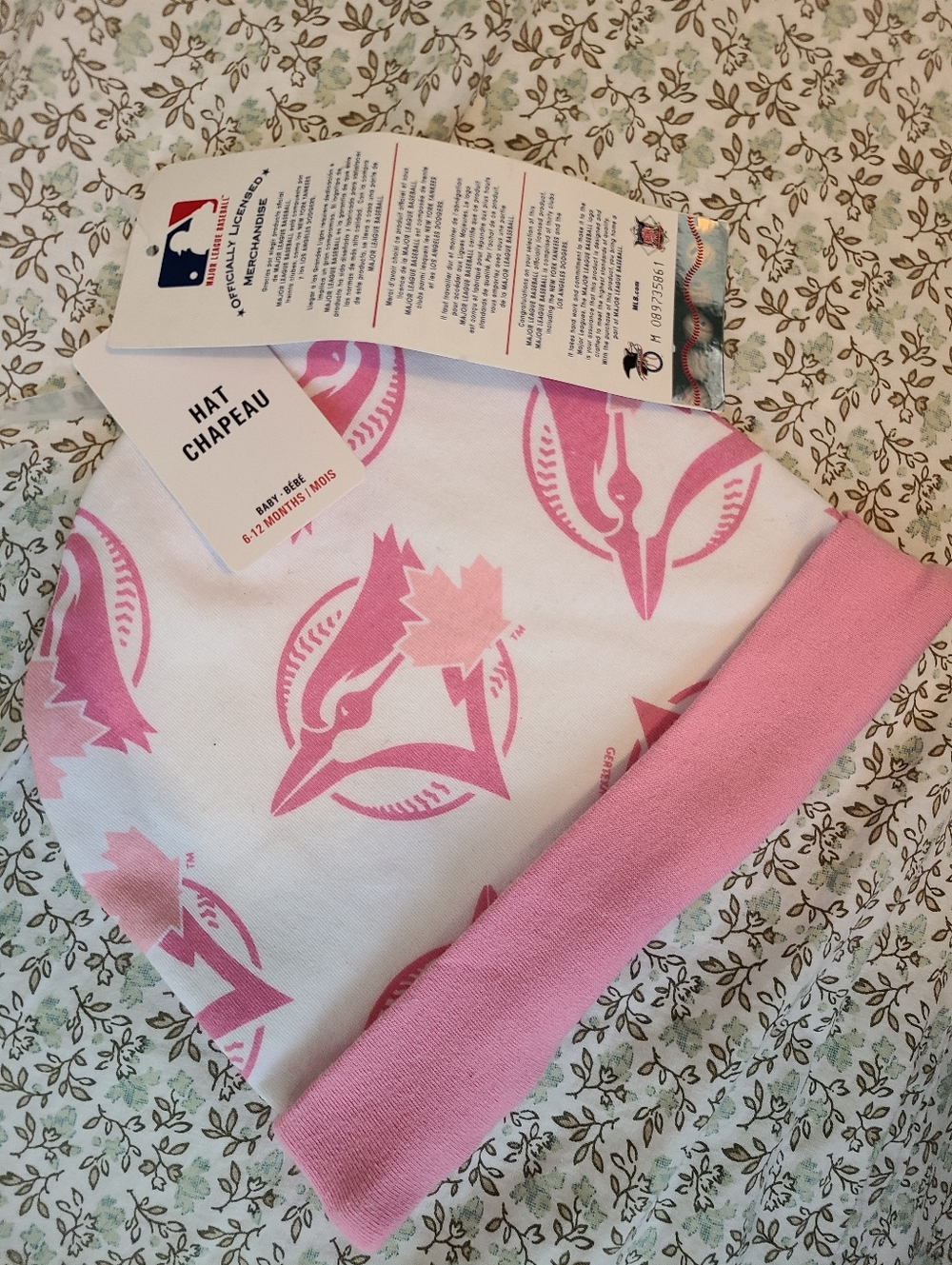 Baby Pink Toronto Blue Jays Logo Beanie Hat - MLB